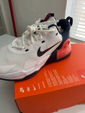 Nike White, Black & Coral Low-Top Athletic Sneaker